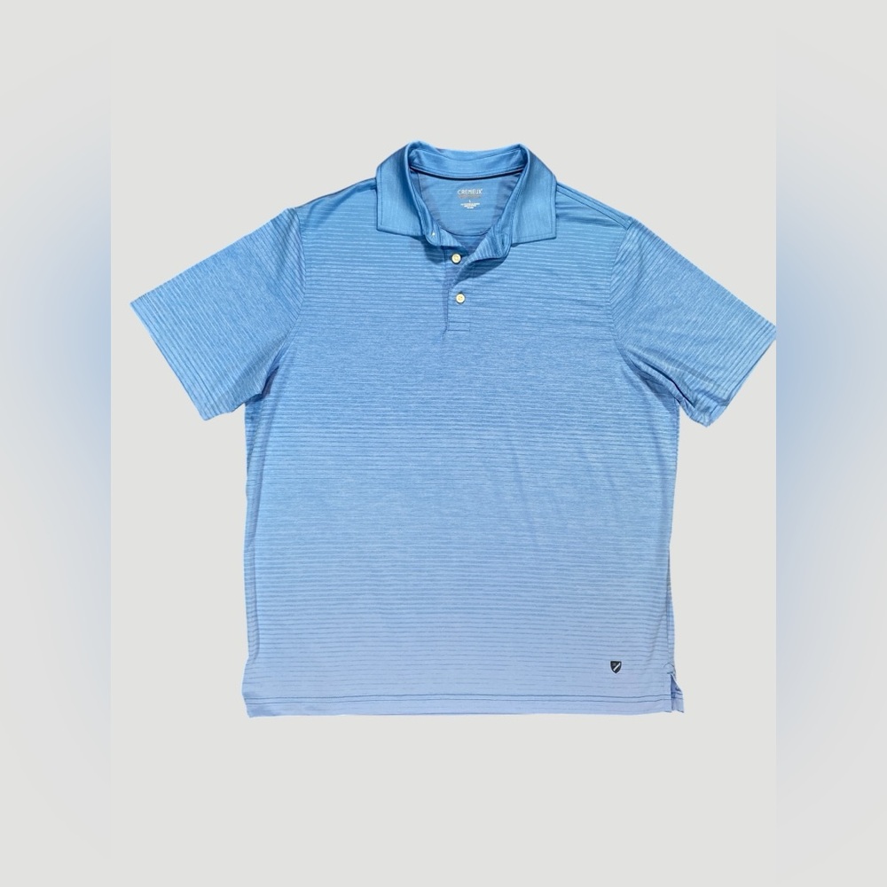 Cremieux Men’s Large Performance Polo Blue Golf Shirt Stretch Short Sleeve